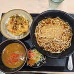 Yudetarou - ほぼ海老だけのミニかき揚げ丼セット+無料券のカレールー