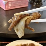 Fukushouen - 「牛肉の沙茶醤炒め」の牛肉のアップ…