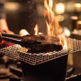 Carefully selected Hitachi beef slowly grilled over charcoal