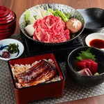 江戸川 - ミニ鰻重とすき焼き定食