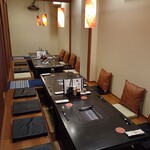 山海食彩 実りの樹 - 15名の歓送迎会30分前、席がゆったりしてた。いい感じ！