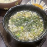 Raxamen nikuzushi izakaya kimetsu no sakura - 鶏淡麗の出汁。ポン酢を思わせる酸味を伴った味付け。