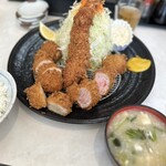 まるやま食堂 - ミックスフライ定食