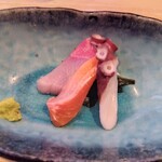 うみからそらへ - お造りは タコ サーモン  カンパチ