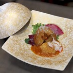 創作四川料理 廣明 - ふかひれ姿煮カツレツ 雲丹＆タラバガニ