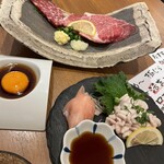 極 じらいや - 馬刺しと白子ポン酢