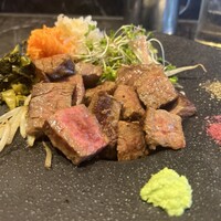 鉄板焼 摩天楼 東京スカイツリー・ソラマチ店 - ほろほろサーロインステーキ。白米付きです。♡