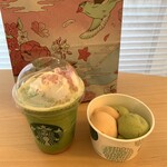 スターバックスコーヒー - 花見抹茶フレペチーノ＋もっちりあんボール　さくら＆抹茶