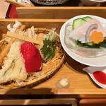 すが井 - 天ぷら盛りとあなご刺身