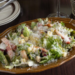 Caesar salad with bacon and hot spring eggs