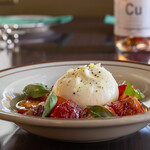 Italian Burrata cheese and seasonal fruits