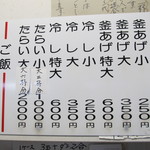 釜あげうどん 長田 in 香の香 - 店内の壁のメニューです