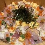 しまね料理とさばしゃぶの店 主水 - 桶盛り海鮮がいな丼