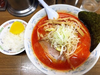 Hokkaidou Ramen Rai Raiken - 味噌オロチョンラーメン、16時まで小ライスサービス