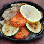 Orange balsamic 3 types of vegetables and pork belly