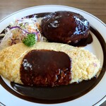 レストラン道 - オムライス＆ハンバーグ200g＠1700円