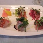 フォン・ド・タナハシ - 2014.1. ランチコース（\2,300）の鯛とカンパチのカルパッチョ