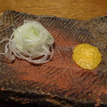 蕎麦ひら井 - 鴨汁の薬味