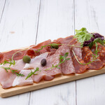 Assortment of freshly cut Prosciutto and salami “Affetat misto”