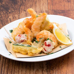 Crispy shrimp and zucchini frites