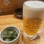 まる八 大衆酒場 ちゃおまる。 - 生ビールとお通し