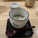 鮨　まつ本 - 桜エビの茶碗蒸し(シジミの出汁)