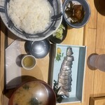 Imagawa Shokudou - 炙りサバ定食　ご飯大盛　アオサ味噌汁