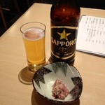 伊萬里 - 生ビール、お通し