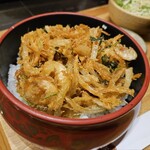 魚山人 - 白海老かき揚げ丼