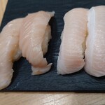 Sushi Uogashi Nihonichi - ビンチョウ腹身、ワラサ腹身