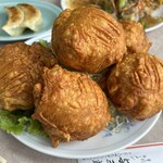 手打ちらーめん　与三郎 - とり唐揚げ