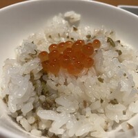 日月火 銀座店 - オリーブご飯 いくら載せ