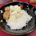 王道家直系 IEKEI TOKYO - 半ライスに無限ニンニク＋マヨ＋粗びき唐辛子