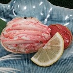 石森亭 - ズワイガニの雌、せいこがに。内子（卵巣）の味は絶品。