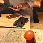 鮨 鴉巣 - キンカンの手巻き。