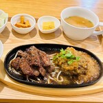 ビーフジャック - 黒毛和牛ハンバーグ&ステーキコンボ　