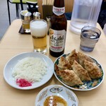 Chuuoutei - 餃子6個858円、ライス小盛130円、ノンアルビール450円