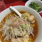ラーメン二郎 - ラーメンミニ　SK半分 生姜半分　青ねぎ