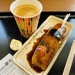 Koko Yumeya - どんどん焼きソース（250円）
                        ホットコーヒーM（120円）