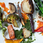 野菜料理 OKI四条 - コース一例_ベジタブルロースト 三色の野菜ソース