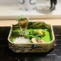 うなぎ時任 - ③ 八寸（鰻巻き、レバーパテ、鰻の生ハム クリームチーズとメレンゲ巻き、鰻の山葵漬け）