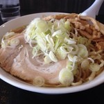 自家製太麺 渡辺 - 2014/1/17「らーめん大650円」油少なめネギ多め