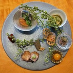 Itouke No Tsubo - - 金柑水煮
                        - とんしゃぶ酢飯バーガー
                        - 牛蒡含め煮、飴付き落花生
                        - いわし梅煮
                        - 白身魚のしんじょう韮甘酢餡
                        - 鯵のなめろう
                        - 蓮根素揚げ
                        - タコ