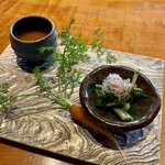 伊藤家のつぼ - - がに芽（わさび菜）のお浸し
                                - 人参のすり流し
                                - 間引き人参