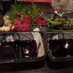 炭火焼酒亭ローリンストーン - エゾ鹿刺３点盛り