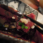 炭火焼酒亭ローリンストーン - エゾ鹿刺３点盛り喰らう