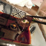 炭火焼酒亭ローリンストーン - エゾ鹿刺３点盛り喰らう