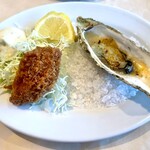 ガンボ＆オイスターバー - カキフライ1ピース・焼き牡蠣1ピース