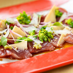 Pickled bonito eaten with salted wasabi