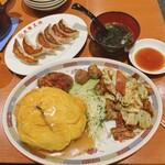 大阪王将 - 限定ワンプレート(大盛)+餃子(クーポン無料) ¥1,180